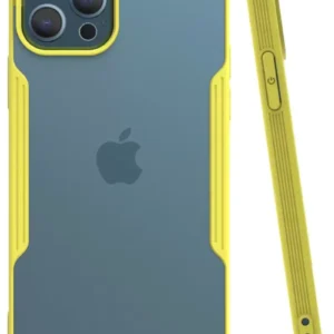 Newface İphone 12 Pro Max Kılıf Platin Silikon - Sarı