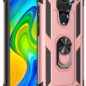 Newface Xiaomi Redmi Note 9 Kılıf Sofya Yüzüklü Silikon Kapak - Rose