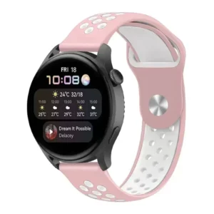 Newface Watch 22mm Spor Delikli Kordon - Pembe-beyaz