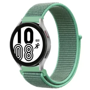 Newface Samsung Galaxy Watch 4 Hasırlı Cırtcırtlı Kordon - Turkuaz