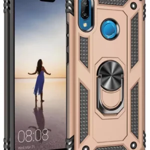 Newface Huawei P20 Lite Kılıf Sofya Yüzüklü Silikon Kapak - Gold