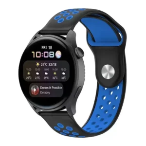 Newface Watch 22mm Spor Delikli Kordon - Siyah-mavi