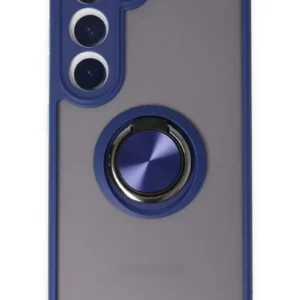 Newface Samsung Galaxy S23 Kılıf Montreal Yüzüklü Silikon Kapak - Lacivert