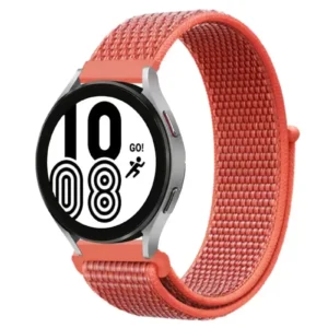 Newface Samsung Galaxy Watch 4 Hasırlı Cırtcırtlı Kordon - Turuncu