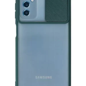 Newface Samsung Galaxy M52 5g Kılıf Palm Buzlu Kamera Sürgülü Silikon - Yeşil