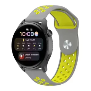 Newface Watch 22mm Spor Delikli Kordon - Gri-yeşil