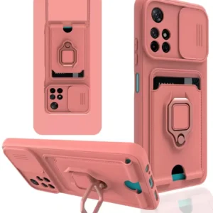 Newface Xiaomi Redmi Note 11t Kılıf Zuma Kartvizitli Yüzüklü Silikon - Pembe