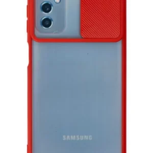 Newface Samsung Galaxy M52 5g Kılıf Palm Buzlu Kamera Sürgülü Silikon - Kırmızı