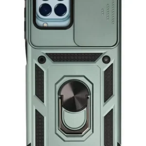 Newface Samsung Galaxy M33 Kılıf Pars Lens Yüzüklü Silikon - Yeşil