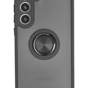 Newface Samsung Galaxy S23 Plus Kılıf Montreal Yüzüklü Silikon Kapak - Siyah