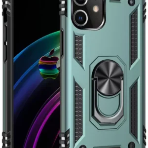 Newface İphone 12 Kılıf Sofya Yüzüklü Silikon Kapak - Yeşil