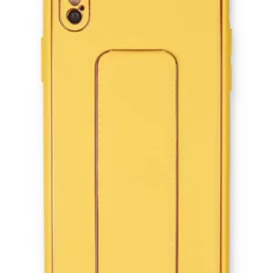 Newface İphone Xs Max Kılıf Coco Deri Standlı Kapak - Sarı