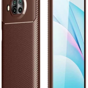 Newface Xiaomi Mi 10t Lite Kılıf Auto Focus Karbon Kapak - Kahverengi