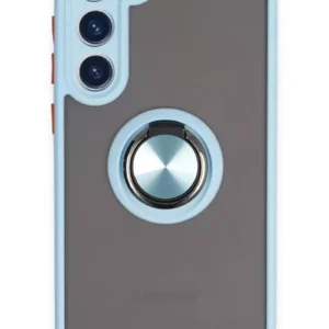 Newface Samsung Galaxy S23 Plus Kılıf Montreal Yüzüklü Silikon Kapak - Buz Mavi