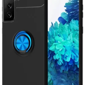 Newface Samsung Galaxy S21 Plus Kılıf Range Yüzüklü Silikon - Siyah-mavi