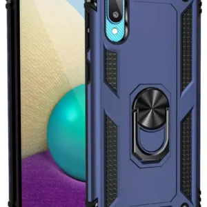 Newface Samsung Galaxy A02 Kılıf Sofya Yüzüklü Silikon Kapak - Lacivert