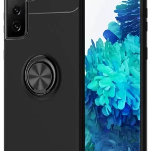 Newface Samsung Galaxy S21 Plus Kılıf Range Yüzüklü Silikon - Siyah