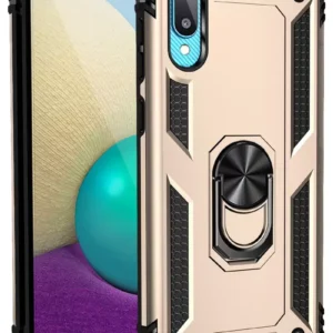 Newface Samsung Galaxy A02 Kılıf Sofya Yüzüklü Silikon Kapak - Gold