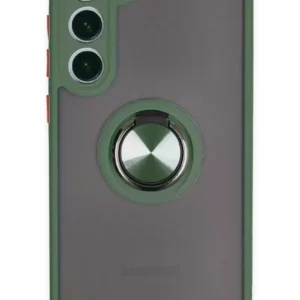 Newface Samsung Galaxy S23 Plus Kılıf Montreal Yüzüklü Silikon Kapak - Yeşil