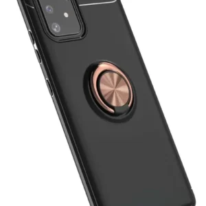 Newface Samsung Galaxy A91 / S10 Lite Kılıf Range Yüzüklü Silikon - Siyah-gold