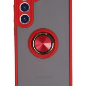 Newface Samsung Galaxy S23 Plus Kılıf Montreal Yüzüklü Silikon Kapak - Kırmızı