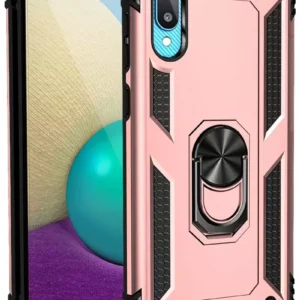 Newface Samsung Galaxy A02 Kılıf Sofya Yüzüklü Silikon Kapak - Rose