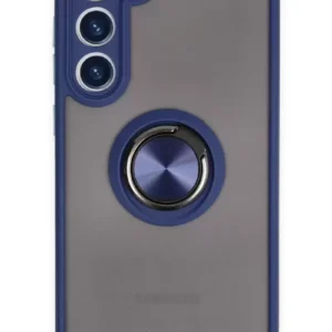 Newface Samsung Galaxy S23 Plus Kılıf Montreal Yüzüklü Silikon Kapak - Lacivert