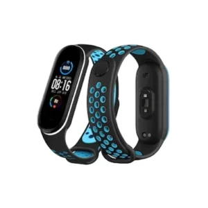 Newface Xiaomi Mi Band 6 Spor Delikli Kordon - Siyah-mavi-beyaz