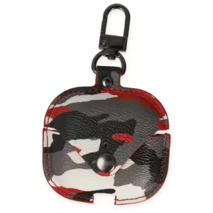 Newface Airpods Pro 2 (2.nesil) Çanta Kamuflaj Deri Kılıf - Kırmızı