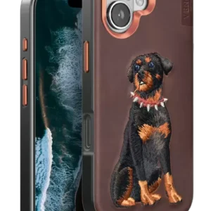 Venco İphone 16 Perma Desenli Kapak - Koyu Kahve