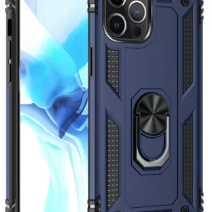 Newface İphone 12 Pro Max Kılıf Sofya Yüzüklü Silikon Kapak - Lacivert