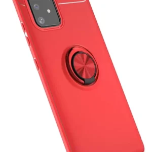 Newface Samsung Galaxy A91 / S10 Lite Kılıf Range Yüzüklü Silikon - Kırmızı