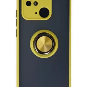 Newface Xiaomi Redmi 10c Kılıf Montreal Yüzüklü Silikon Kapak - Sarı