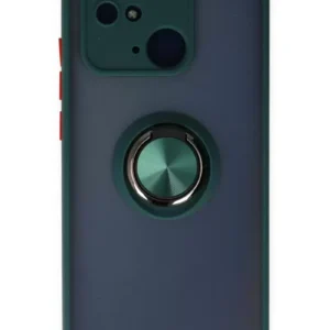 Newface Xiaomi Redmi 10c Kılıf Montreal Yüzüklü Silikon Kapak - Yeşil