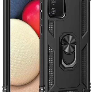 Newface Samsung Galaxy A02s Kılıf Sofya Yüzüklü Silikon Kapak - Siyah