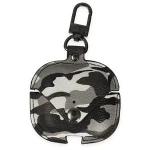 Newface Airpods 3 (3.nesil) Çanta Kamuflaj Deri Kılıf - Gri