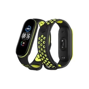 Newface Xiaomi Mi Band 4 Spor Delikli Kordon - Siyah-yeşil