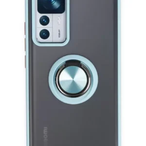 Newface Xiaomi Mi 12t Pro Kılıf Montreal Yüzüklü Silikon Kapak - Buz Mavi