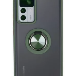 Newface Xiaomi Mi 12t Pro Kılıf Montreal Yüzüklü Silikon Kapak - Yeşil