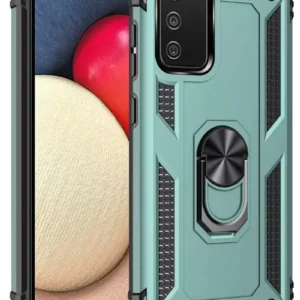 Newface Samsung Galaxy A02s Kılıf Sofya Yüzüklü Silikon Kapak - Yeşil