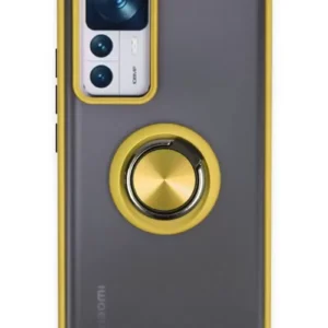 Newface Xiaomi Mi 12t Pro Kılıf Montreal Yüzüklü Silikon Kapak - Sarı