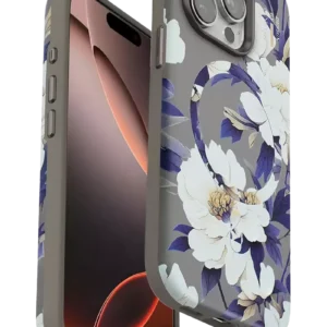 Onegif İphone 14 Pro Flower Series Magsafe Kapak - Gri