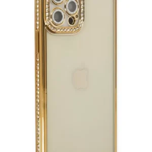 Newface İphone 12 Pro Kılıf Joke Taşlı Silikon - Gold