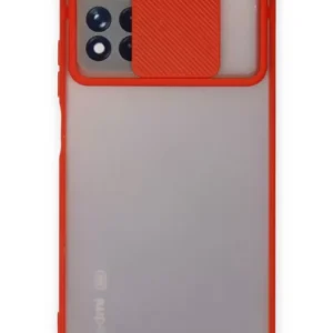 Newface Xiaomi Redmi Note 11t Kılıf Palm Buzlu Kamera Sürgülü Silikon - Kırmızı