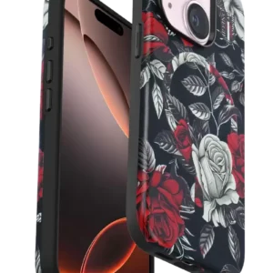 Onegif İphone 15 Plus Flower Series Magsafe Kapak - Siyah