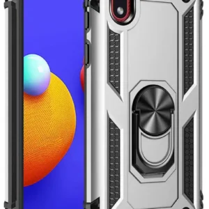 Newface Samsung Galaxy A01 Core Kılıf Sofya Yüzüklü Silikon Kapak - Gümüş