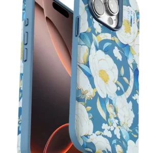 Onegif İphone 15 Pro Flower Series Magsafe Kapak - Mavi