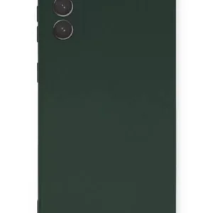 Newface Samsung Galaxy S21 Plus Kılıf Nano İçi Kadife Silikon - Koyu Yeşil