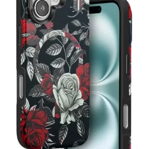 Onegif İphone 16 Flower Series Magsafe Kapak - Siyah