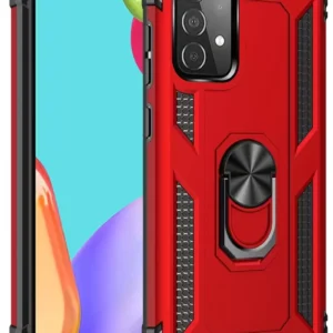 Newface Samsung Galaxy A52 Kılıf Sofya Yüzüklü Silikon Kapak - Kırmızı